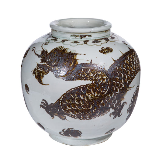 Brown + White Dragon Jar