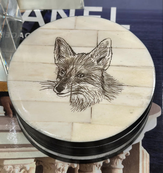 Fox Motif Bone Coasters