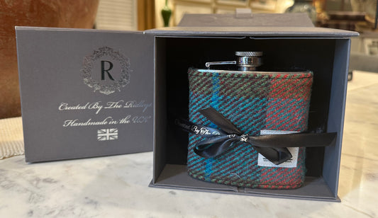 The Ridleys: Hand Embroidered Tweed Flask