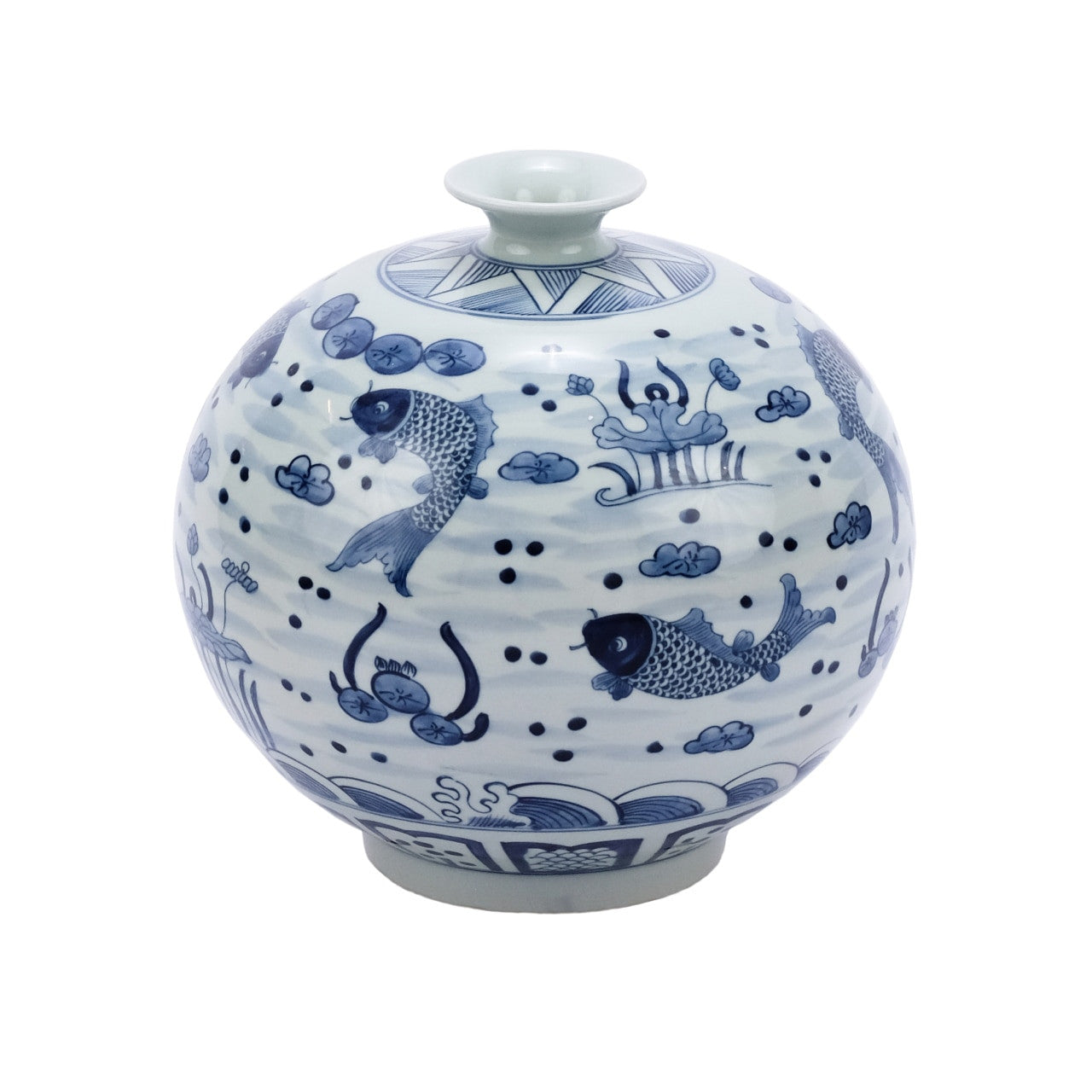 Blue + White Fish Vase