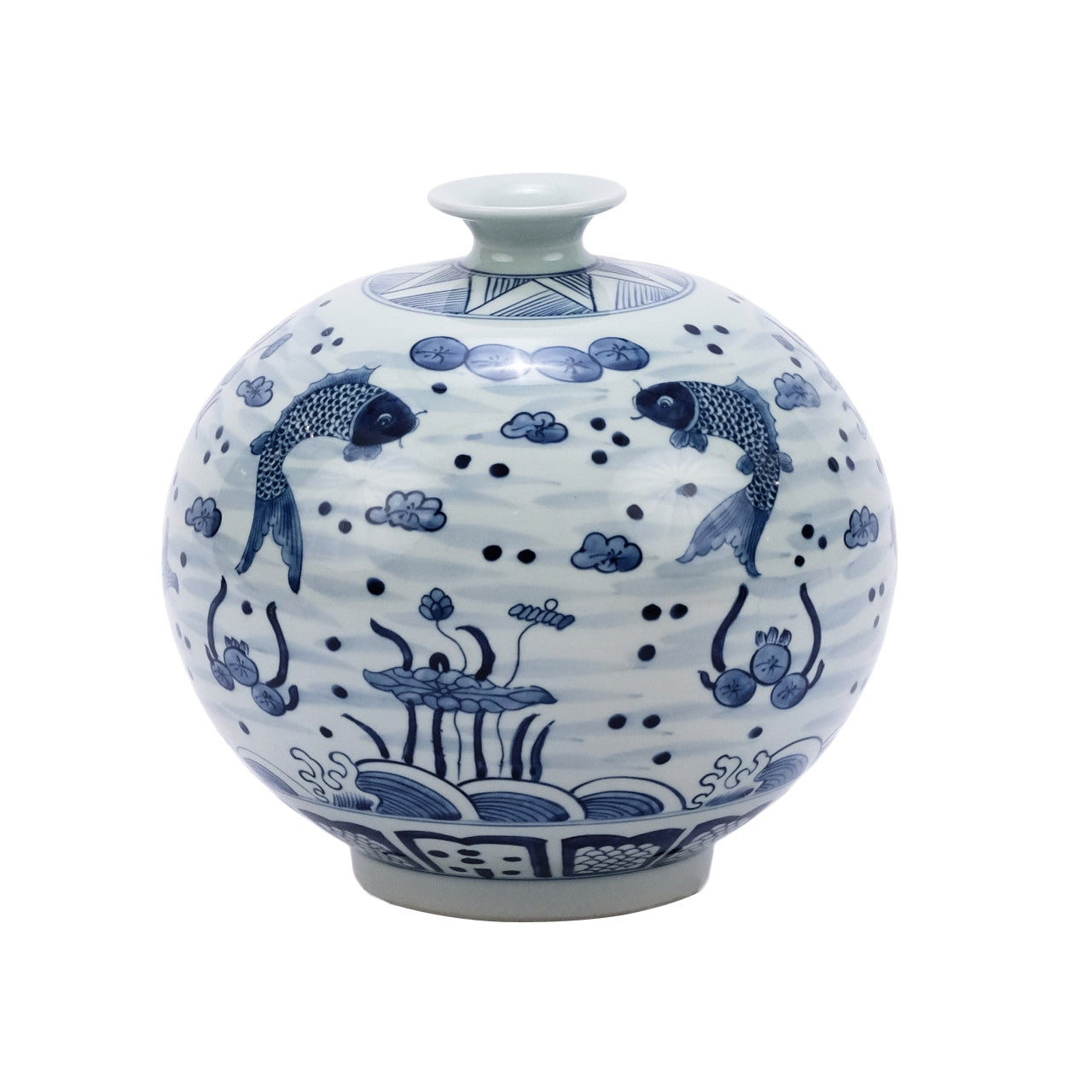 Blue + White Fish Vase