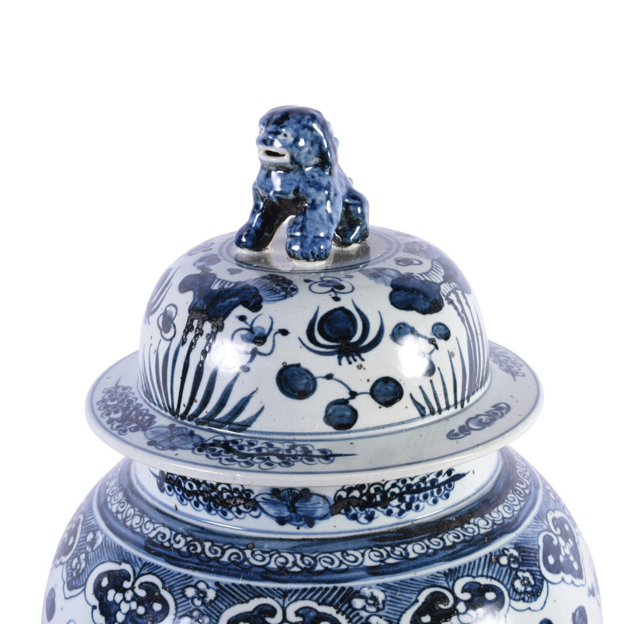 Blue + White Fish Temple Jar