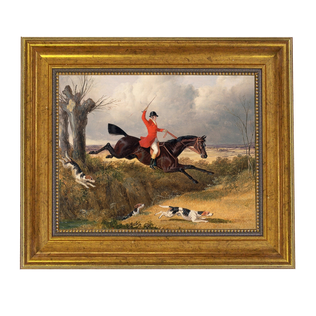 Equestrian Jumping Oil Painting on Print